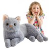 Xzbling Chat en Peluche Réaliste, Kawaii Jouet en Peluche Chat, Chaton Doux Trop Mignon, Chat Simulation Chaton Animal en Pel