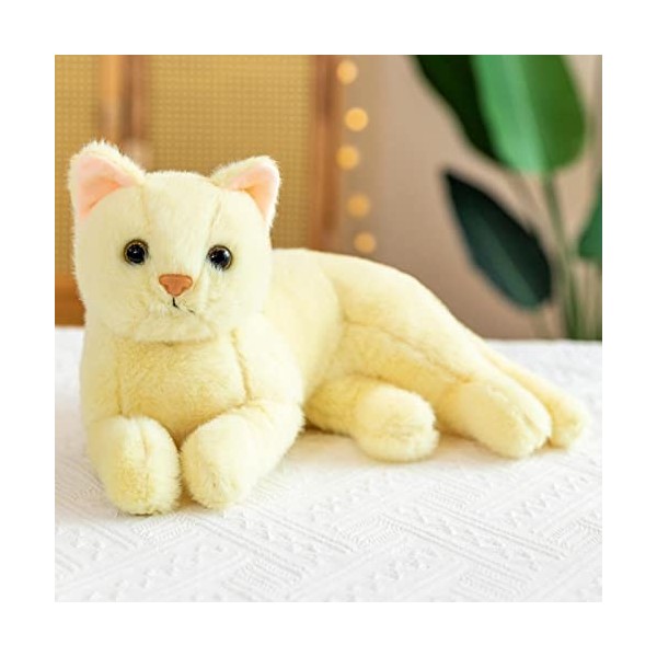 Xzbling Chat en Peluche Réaliste, Kawaii Jouet en Peluche Chat, Chaton Doux Trop Mignon, Chat Simulation Chaton Animal en Pel