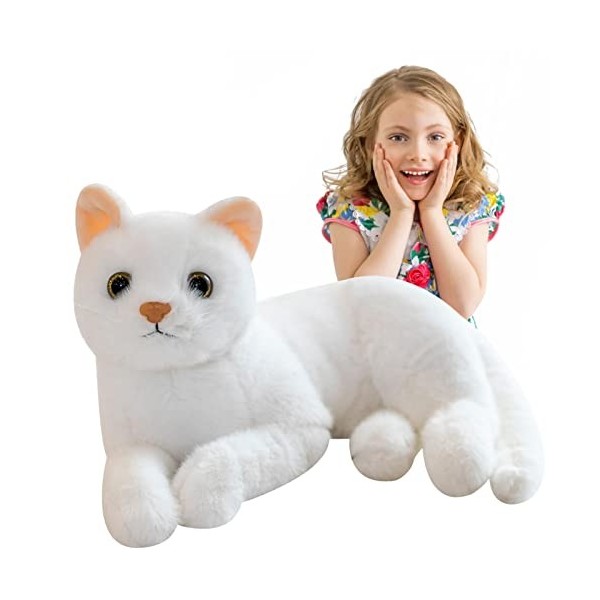 Xzbling Chat en Peluche Réaliste, Kawaii Jouet en Peluche Chat, Chaton Doux Trop Mignon, Chat Simulation Chaton Animal en Pel