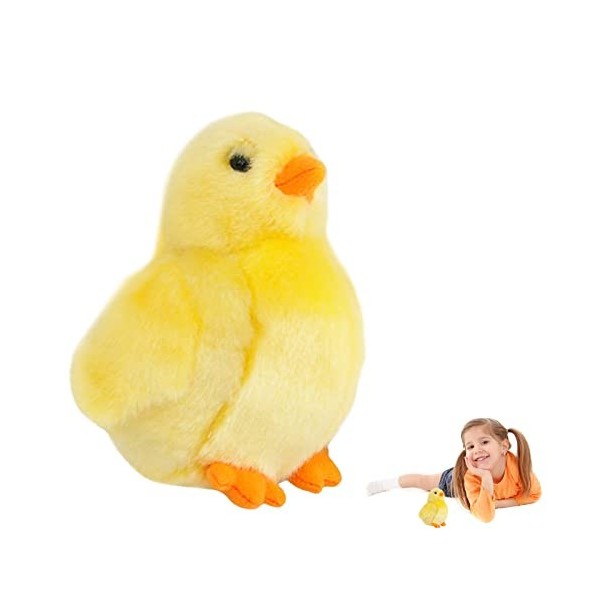 Povanjer Peluche Canard Jaune en Peluche | Animaux en Peluche bébé Canard | Canards et Poussins Jaunes en Peluche, garçons et