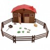 Emoshayoga Maison de ferme artificielle en plastique pour enfants 817 g