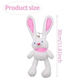 IQEPXTGO Peluche Lapin, Lapin en Peluche avec Oreilles à Tirer, Cadeaux de Pâques Poupée Animal en Peluche Bunny 30 cm pour J