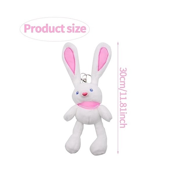 IQEPXTGO Peluche Lapin, Lapin en Peluche avec Oreilles à Tirer, Cadeaux de Pâques Poupée Animal en Peluche Bunny 30 cm pour J