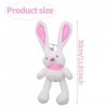 IQEPXTGO Peluche Lapin, Lapin en Peluche avec Oreilles à Tirer, Cadeaux de Pâques Poupée Animal en Peluche Bunny 30 cm pour J