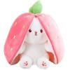 Peluche Lapin Carotte, 18CM/25CM/35CM Peluche Lapin Fraise Peluche Lapin de Pâques Cadeaux de Pâques pour Enfants Garçons Fil