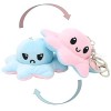 KUNSTIFY - Peluche Pieuvre Porte-clés Rose Bleu Clair 