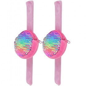 jojofuny 2 Pièces Animaux Slap Bracelets Porte-Monnaie Bracelet Slap De Fête Porte-Monnaie En Peluche Fournitures De Fête À T