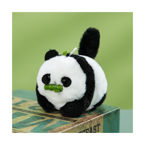 Frifer Animal en Peluche d’Ours Panda | Porte-clés interactif en Peluche Panda | Panda tournant la Queue, Jouet en Peluche in