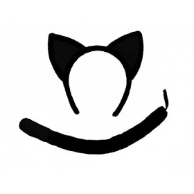 Ensemble de chat noir oreilles et queue Déguisement dHalloween Journée mondiale du livre pour enfants et adultes Accessoir