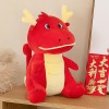 Année du Dragon mascotte peluche poupée nouvel an Zodiac Dragon peluche Animal jouet pour la décoration du nouvel an rouge