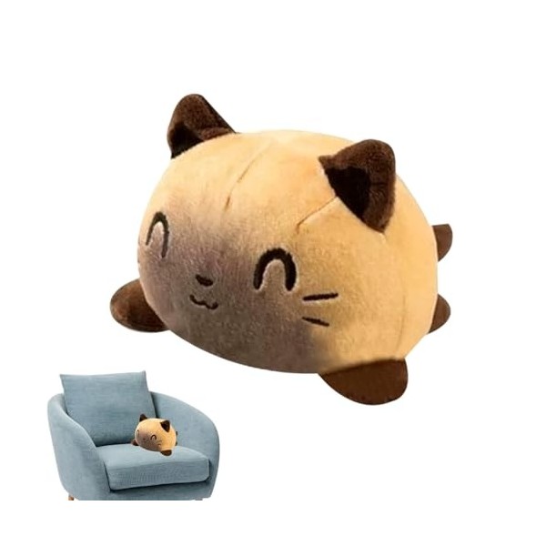 ZONEWD Farci réversible,Dessin animé Anime Mood Cat Plushie | De Jolis Animaux en Peluche sensoriels Qui montrent Votre Humeu