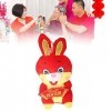 CHICIRIS Lapin en Peluche Poupée Mascotte Détail Vif Lapin en Peluche Poupée du Nouvel an Chinois pour Chambre Type 1 