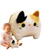 Maodom Peluche Chat en Peluche | Oreiller pour Forme carrée,Oreiller Chat en Peluche poupée en Peluche Douce, Oreiller en Pel