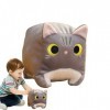 Chat en peluche duveteux | Jouet en peluche 3D – Chat en peluche mignon pour enfants, anniversaire, Noël, décoration de la ma