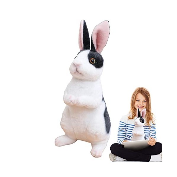 MISOYER Lapin en Peluche | Petit Lapin en Peluche Assis et Debout - Jouets en Peluche à Longues Lapin en Peluche Lapin Pâques