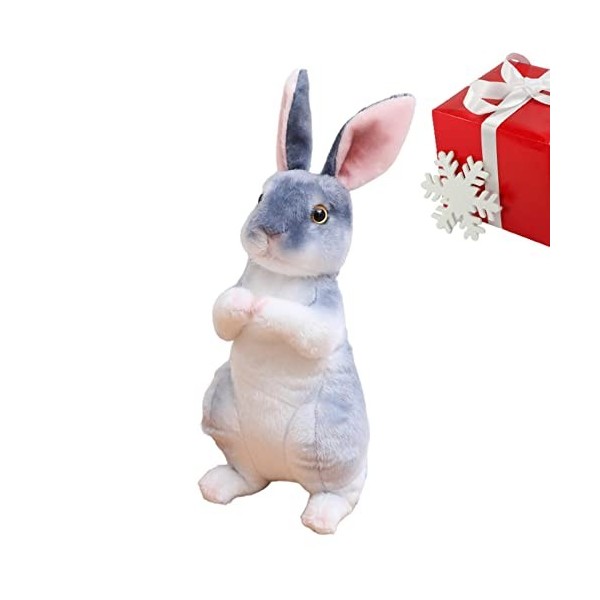 MISOYER Lapin en Peluche | Petit Lapin en Peluche Assis et Debout - Jouets en Peluche à Longues Lapin en Peluche Lapin Pâques