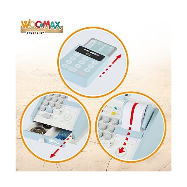 Woomax Caisse Enregistreuse En Bois Multicolore