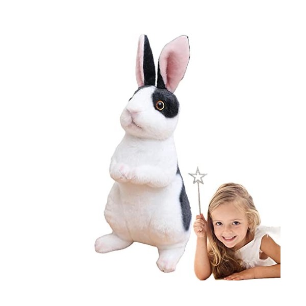 Peluche Lapin Mignon, Petit Lapin en Peluche Assis et Debout, Jouets en Peluche à Longues Lapin en Peluche Lapin Pâques pour 