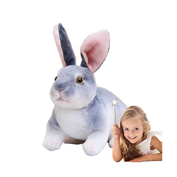 Peluche Lapin Mignon, Petit Lapin en Peluche Assis et Debout, Jouets en Peluche à Longues Lapin en Peluche Lapin Pâques pour 