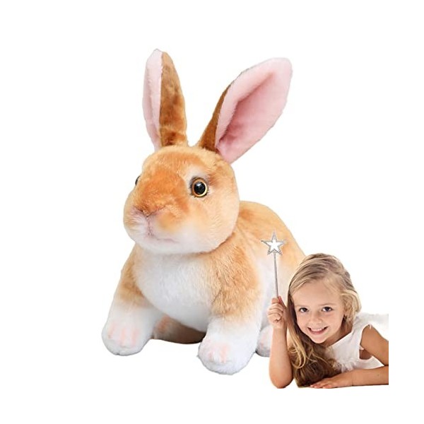 Peluche Lapin Mignon, Petit Lapin en Peluche Assis et Debout, Jouets en Peluche à Longues Lapin en Peluche Lapin Pâques pour 
