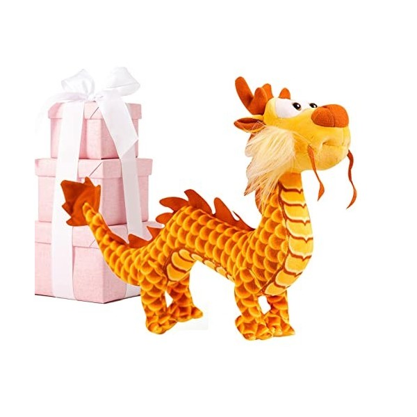 Rianpesn Oreiller en Peluche Dragon | Animaux en Peluche Dragon | Réaliste Long 40cm Lucky Dragon Peluches Nouvel an Annivers