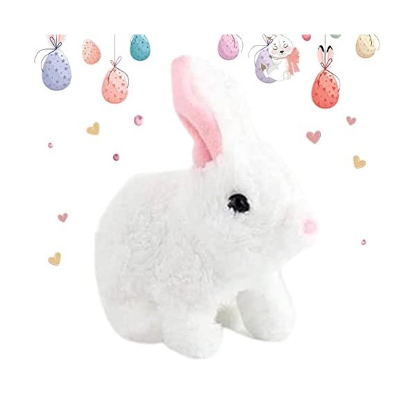 Varatiktok Jouet de Lapin Qui Marche, Jouet de Lapin interactif - Peluches de Lapin Qui marchent grinçantes,Jouet en Peluche 