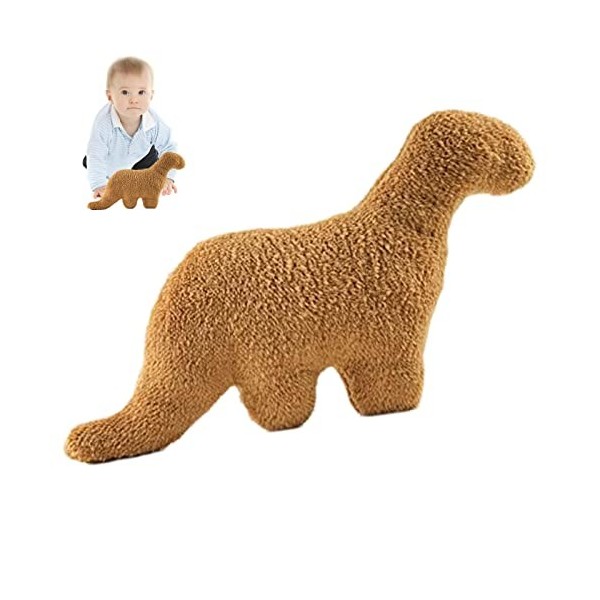 LOSOO Dino Nugget Oreiller en Peluche | Peluches dpépite Poulet - 11 Pouces Dinosaure en Peluche Animal en Peluche Oreiller 