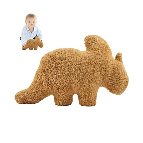 LOSOO Dino Nugget Oreiller en Peluche | Peluches dpépite Poulet - 11 Pouces Dinosaure en Peluche Animal en Peluche Oreiller 