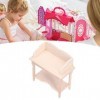 Shanrya Mini bureau de poupée, meuble de poupée, excellente table pour chambre à coucher, salle de jeux
