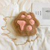 LIANYG Mignon Ours Patte Filles chaîne Fermeture éclair Sac à bandoulière Beaux Enfants en Peluche Porte-Monnaie garçons Peti