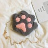 LIANYG Mignon Ours Patte Filles chaîne Fermeture éclair Sac à bandoulière Beaux Enfants en Peluche Porte-Monnaie garçons Peti