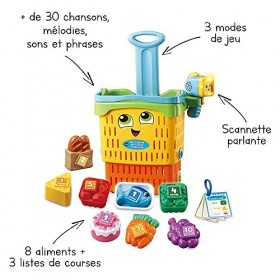 VTech - Maxi Chariot de Courses Magic Scan, Caddie Enfant Interactif, Jouet Électronique Sons et Lumières, 14 Pièces et Acces