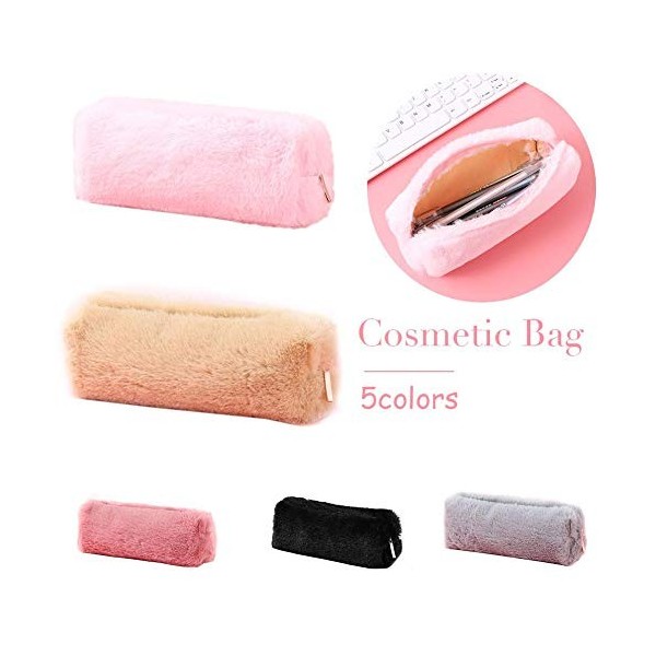 Étui à Crayons en Peluche, Couverture de Papeterie Moelleux Porte-Pochette de Maquillage Mignon Adolescent Filles garçons étu