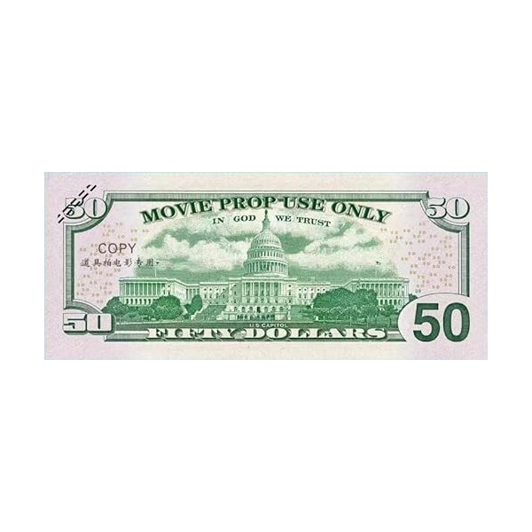 AFFO Prop Money Copy Money, 5 000 $ Copie complète de Style Ancien 50 Dollars Play Money Bills Print 2022 Nouveau, Film Play 