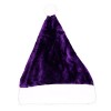 Tainrunse Bonnet de Noël pour adultes - Bonnet de Père Noël court en peluche lavable - Violet classique