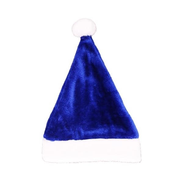 Tainrunse Bonnet de Noël pour adultes - Bonnet de Père Noël court en peluche lavable - Violet classique