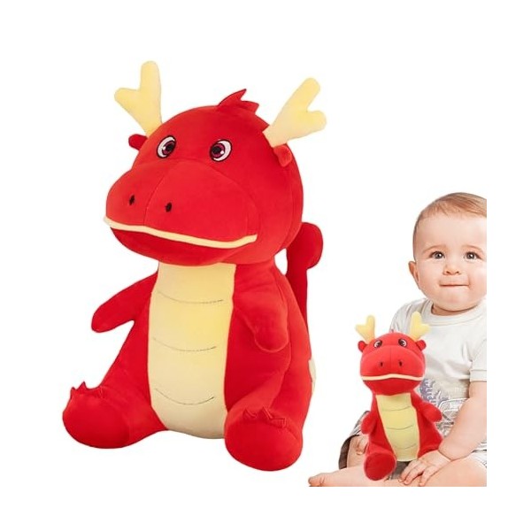 POCHY Poupée Dragon du Nouvel an Chinois,Mascotte en Peluche de poupée de Dragon Chinois - Peluches atmosphériques de l’année