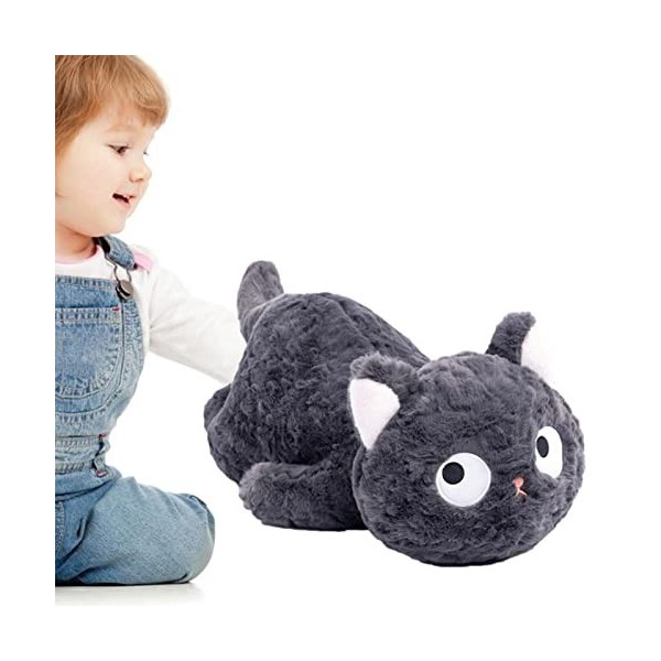 Firulab Peluche Chat Noir,Jouet en Peluche Chat 3D - Chat Noir en Peluche Peluche Peluches adorables Chat, Chat Animal Doux p