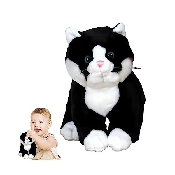 Rianpesn Chat en Peluche - Jouet câlin pour Chaton Doux et Portable - Granpoupée en Peluche Courte multifonctionnelle, poupée