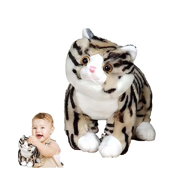 Rianpesn Chat en Peluche - Jouet câlin pour Chaton Doux et Portable - Granpoupée en Peluche Courte multifonctionnelle, poupée