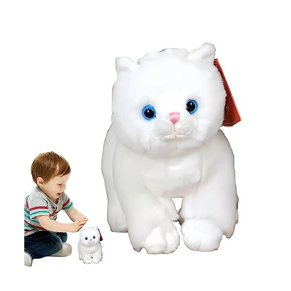 Rianpesn Chat en Peluche - Jouet câlin pour Chaton Doux et Portable - Granpoupée en Peluche Courte multifonctionnelle, poupée