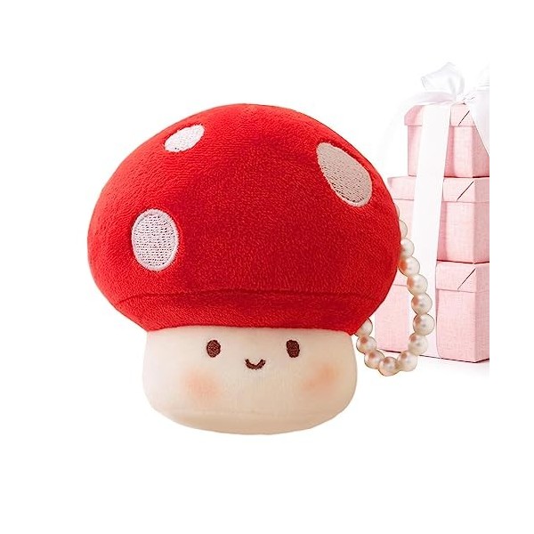 Pomurom Poupée en Peluche Champignon | Cute Doll Kawaii Plushie Mini Champignon avec Perles | Ornements tentures Remplissage 