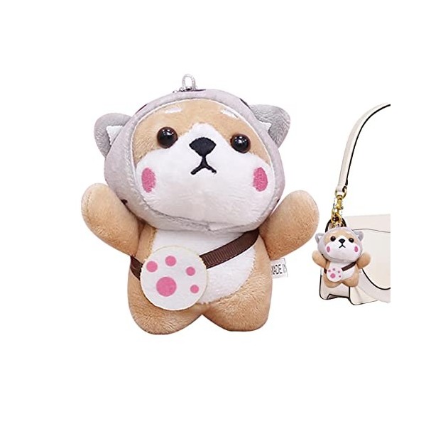 Tebinzi Animaux en Peluche pour Chiens | Petit Porte-clés en Mignon Shiba Inu - Porte-clés en Peluche Kawaii pour Pendentif S