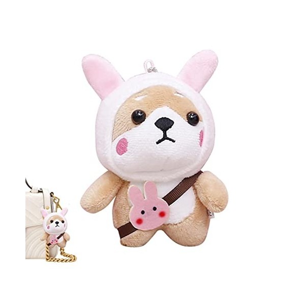 Tebinzi Animaux en Peluche pour Chiens | Petit Porte-clés en Mignon Shiba Inu - Porte-clés en Peluche Kawaii pour Pendentif S