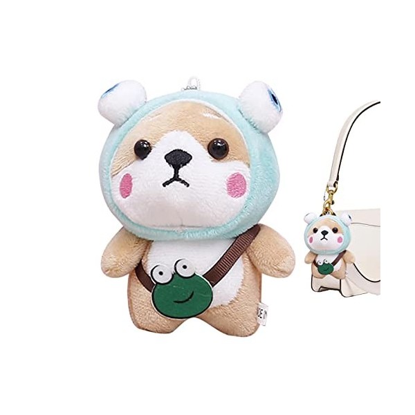 Tebinzi Animaux en Peluche pour Chiens | Petit Porte-clés en Mignon Shiba Inu - Porte-clés en Peluche Kawaii pour Pendentif S