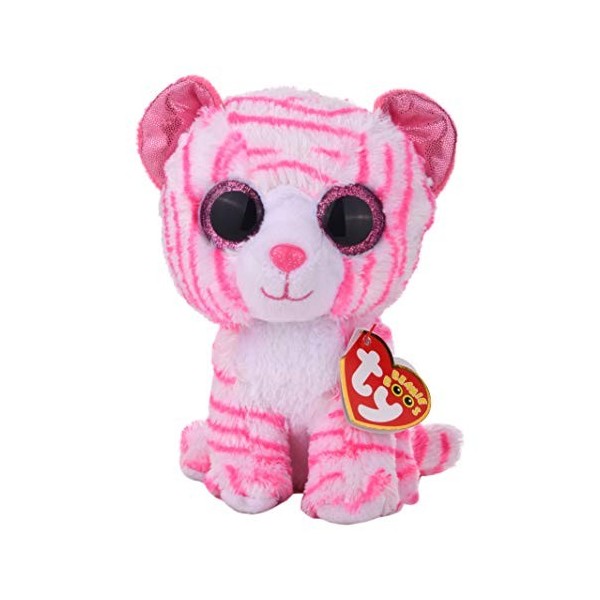 Ty Beanie Boos- TY-Beanie Boos-Peluche Asia Tigre 15 cm-Rose/Blanc, TY36180