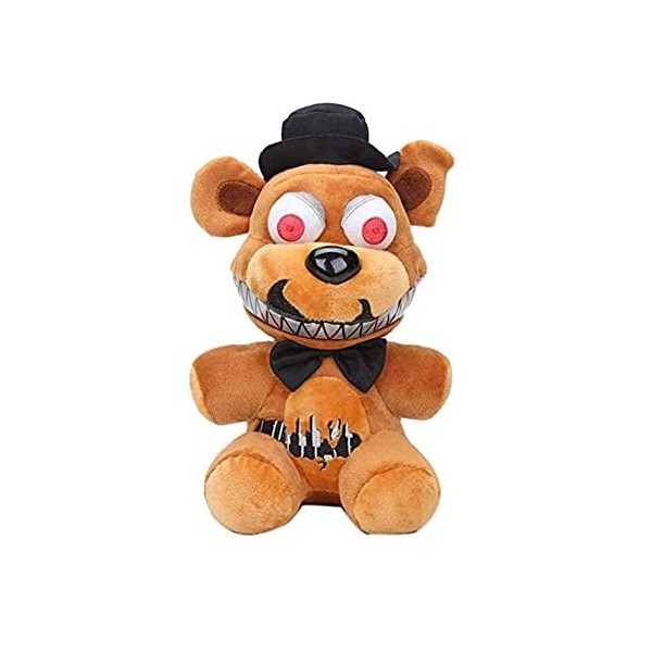 OSRDFV Security Breach FNAF Fazbears Piazzaria Plush Jeu en peluche Sœur Location FNAF Plushie doré, vert 