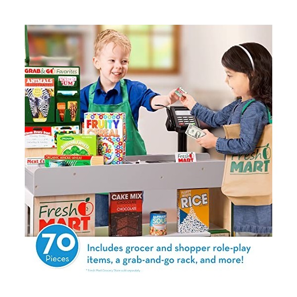 Melissa & Doug 5183 Fresh Mart Grocery Store Play Food & Role Play Companion Set 70+ Pieces Role Play Toy