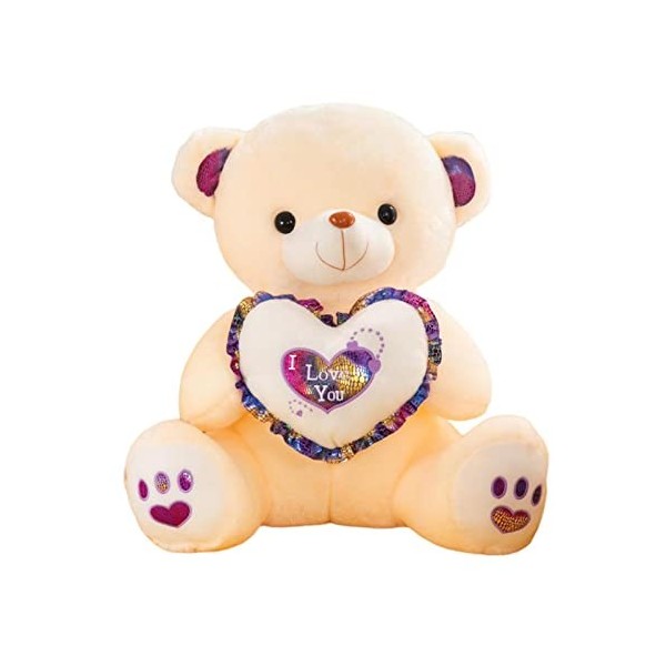 Supatmul 11,8 pouces/30 cm Ours en Peluche la Saint-Valentin avec Cœur Je taime - Oreiller Peluche Ours Douce - Peluche Ou