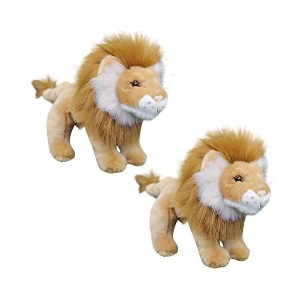 Animal en Peluche Lion, 18cm Jouet en Peluche Réaliste Lion, Jouet de Simulation Lion en Peluche, Jouets en Peluche Kawaii, D